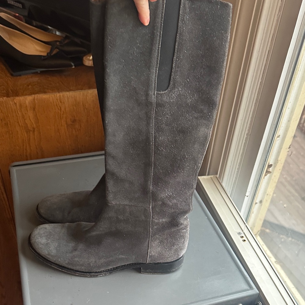 Jil Sander Long Grey Suede Women's Boots size 39.5 Spain (size 9-9.5 US) - Picture 5 of 12